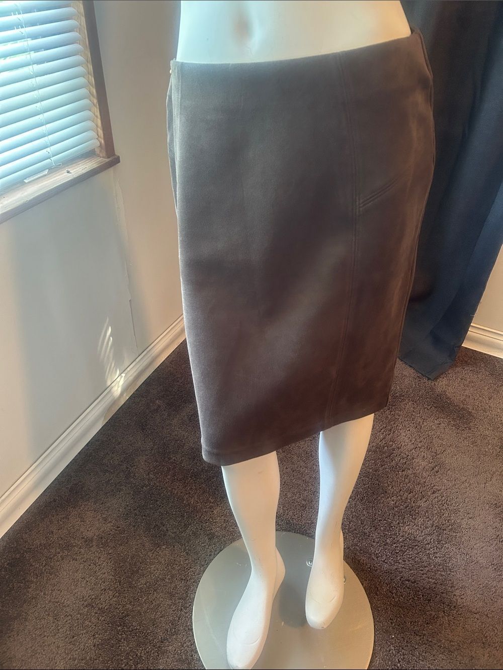 Marc NY Andrew Marc Faux Suede Brown Pencil Skirt